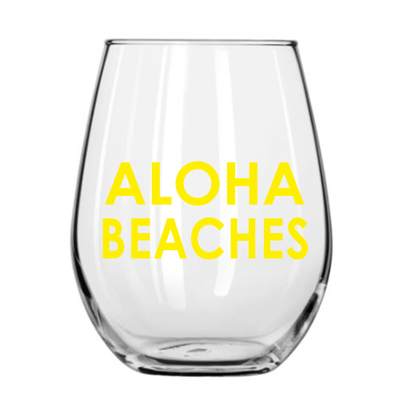 ALOHA BEACHES WINE GLASS