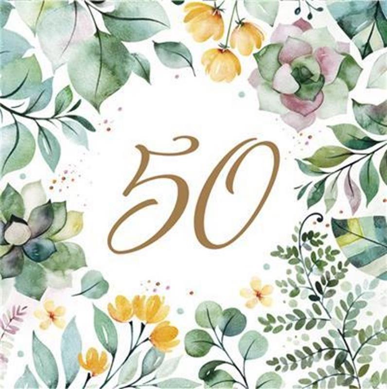 PAPER NAPKIN FLORAL FRAME 50