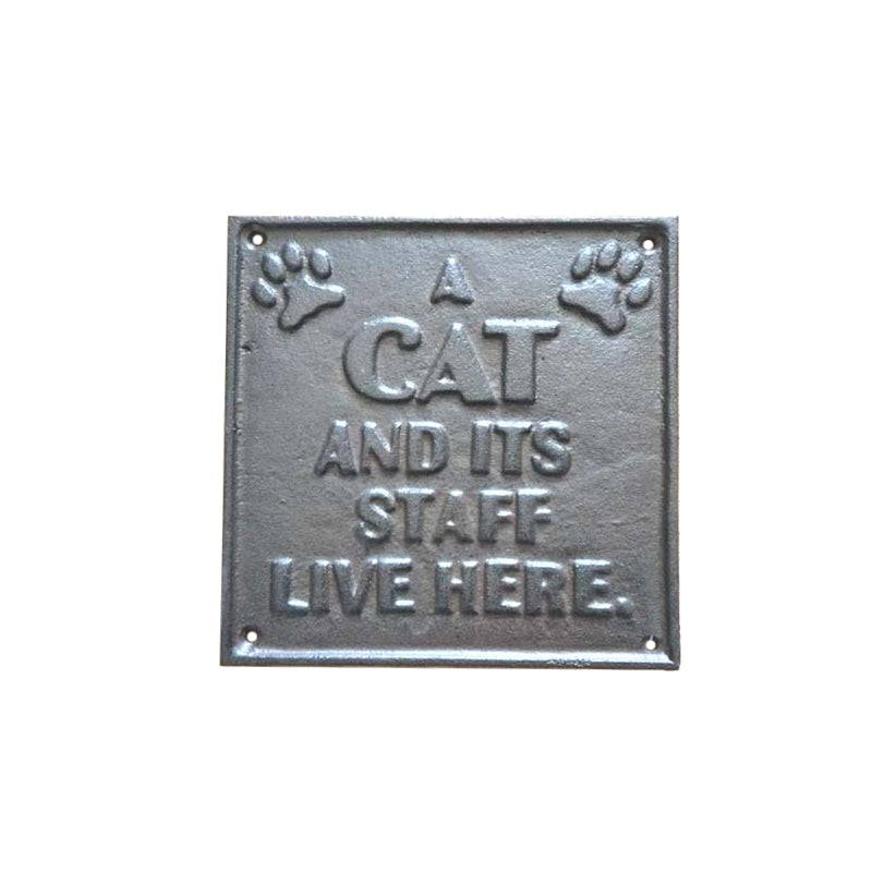 A CAT AND ITS STAFF PLAQUE