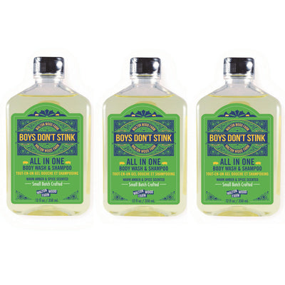 BOYS DON'T STINK BODY WASH & SHAMPOO 3PK