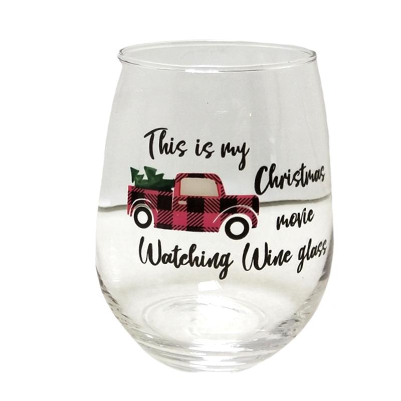 Christmas Movie Wine Glass