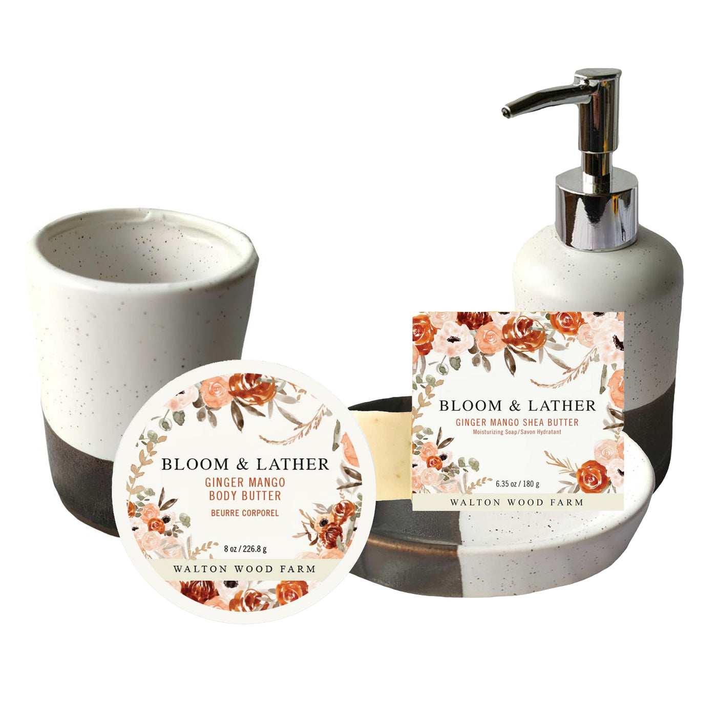 BLOOM & LATHER BATHROOM ACCESSORY SET