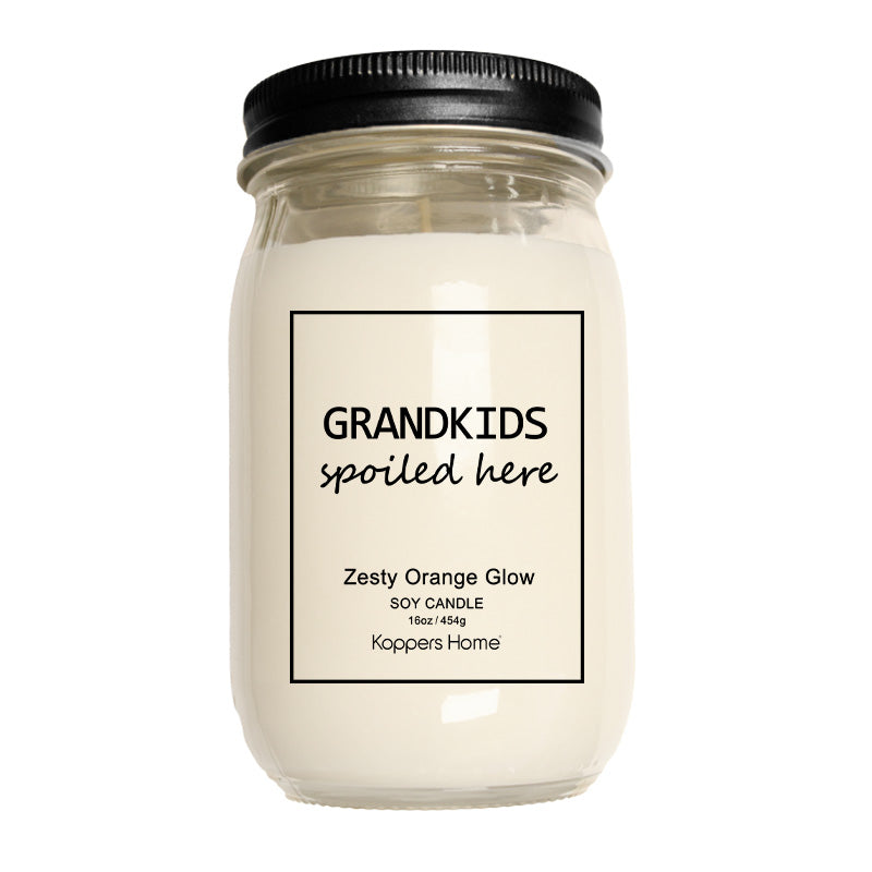 Soy Candle- Grandkids Spoiled Here 16oz