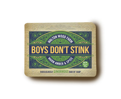 Boys Don't Stink Soap Bar Trio-Warm Amber & Spice 10.5 oz