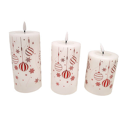 Red/White Fiber Optic LED Candles