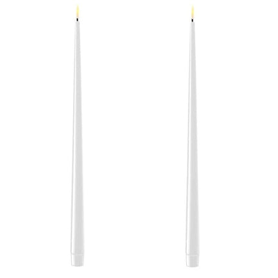 DELUXE HOME WHITE LED TAPERS 38CM/15 IN