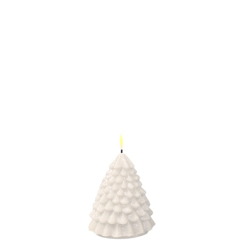 White Christmas Tree Candle 4"