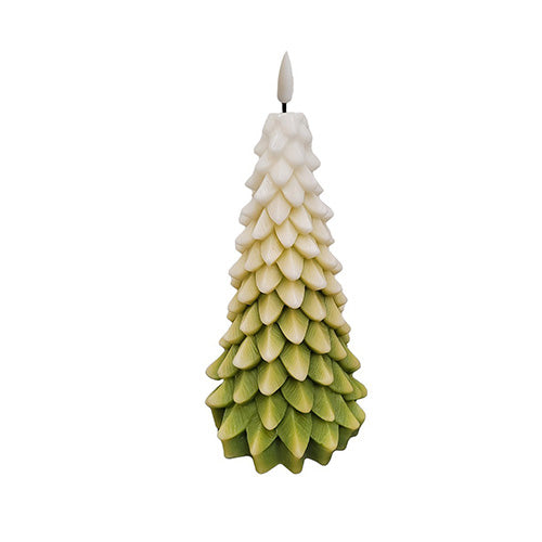 Ombre Christmas Tree Candle 8.75"