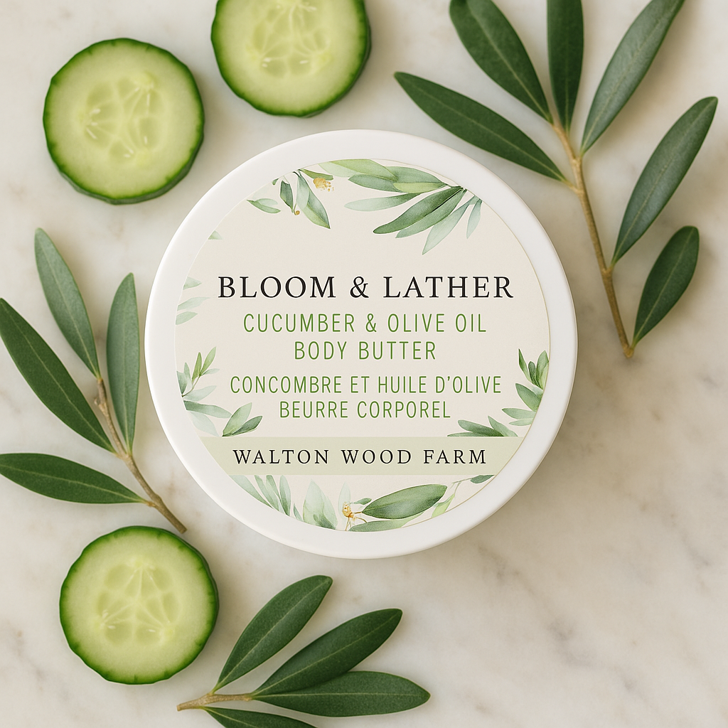 CUCUMBER AND OLIVE OIL BODY BUTTER 8oz