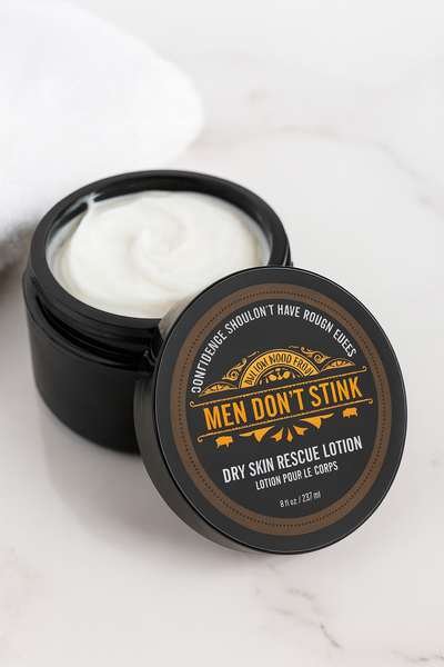 Men Don't Stink Dry Skin Rescue Lotion 8 oz