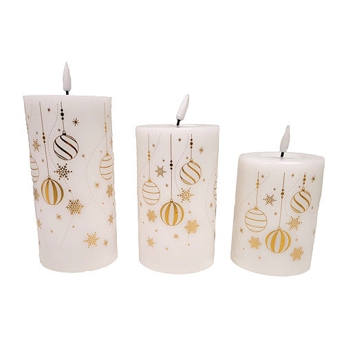 White/Gold Fiber Optic LED Candles